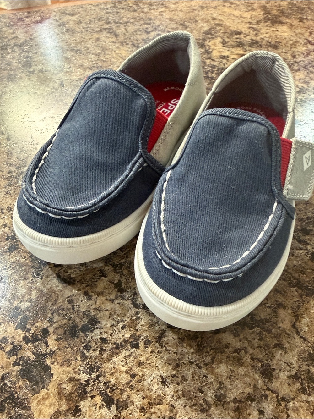 Sperry Kids Navy Canvas Slip-On Moccasins